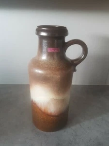 Blumenvase - Bodenvase Scheurich 407- 35 Braun/Beige gemustert Retro - Bild 1 von 2