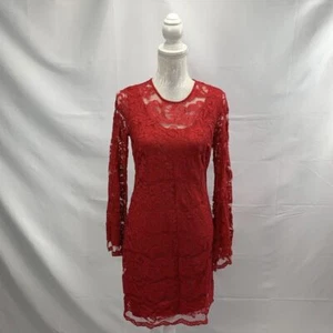 New York & Company Women's Dress Lace Shift Dress Holiday Bell Sleeve size XS - Picture 1 of 8