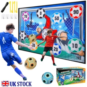 Soccer Ball Game Set with Mat Goals for Kids Indoor Outdoor Shooting Gift Toy 8+ - Picture 1 of 12