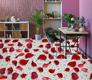 3D Rose Petal 32RAIN58 Floor WallPaper Murals Wall Print Decal AJ Honey - Picture 1 of 6