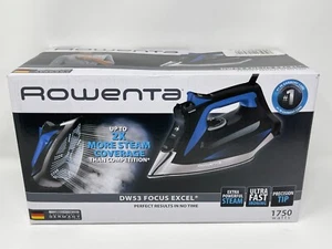 Rowenta DW5360 Focus Xcel Iron 1750 Watt wit Steam boost Anti Drip 400 Hole Blue - Picture 1 of 17