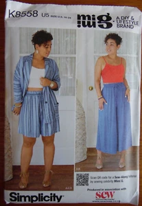 Simplicity K8558 Sewing pattern Ladies Culottes Shorts Top Cami Jacket 16-24 - Picture 1 of 9