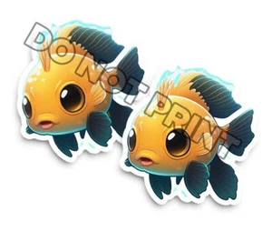 Niedliche Goldfische Aufkleber Niedliche Fische Sticker Stanzaufkleber M33020 2er Set - Bild 1 von 2