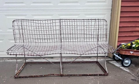 Antique Wire Metal Outdoor Park Bench Cover