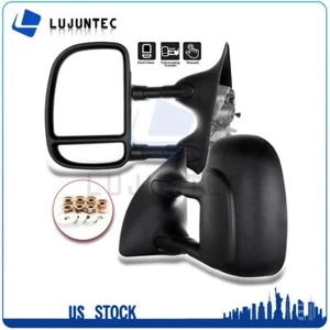 Pair For 1999-2016 Ford Super Duty Manual Extending Side View Towing Mirrors - Picture 1 of 12