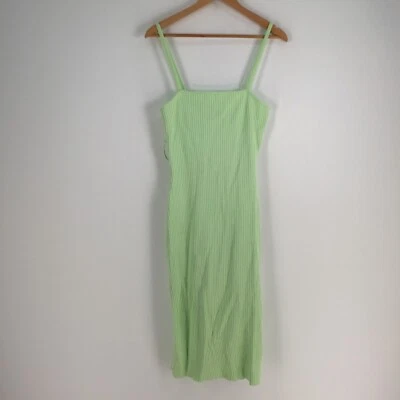 Finders Keepers womens dress size 14 midi bodycon green stretch solid 032991 - image 1 of 4