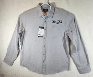 Muskoka Trail Chalet Brushed Flannel Shirt Mens Silver Heather Grey Size XL NWT - Bild 1 von 8
