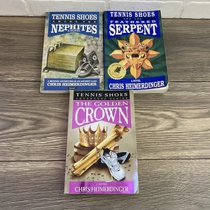 Lot Of 3 Tennis Shoes Feathered Serpent Nephites Golden Crown CHRIS HEIMERDINGER - Picture 1 of 7