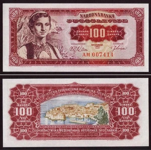 Yugoslavia 100 Dinara 1963 Pick-73 UNC - Picture 1 of 1