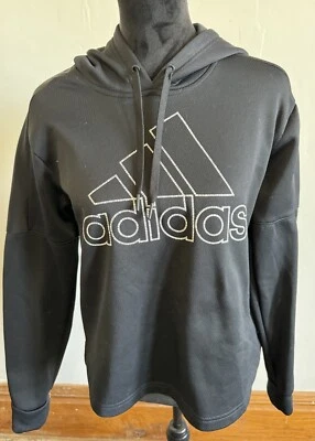 Adidas значок спорта 3 полоски жизни с капюшоном толстовка женщин черный средний - Изображение 1 из 3