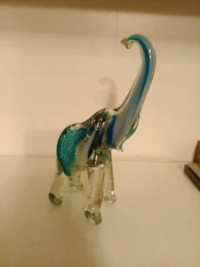 Murano Blue Elephant 7.5 Inches Tall Beautiful Condition No Chips - Picture 1 of 5
