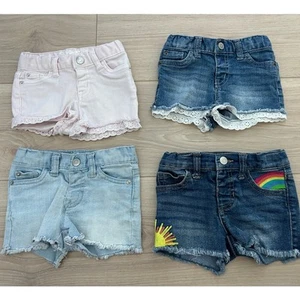 Cat & Jack Baby Girl 12 Month Denim Short Bundle - Picture 1 of 7