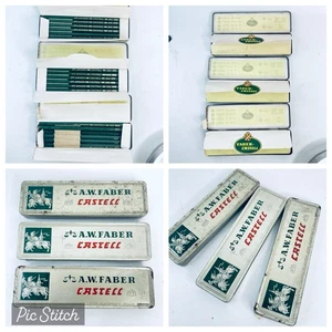 32 Vintage A.W. Faber Castell 9000 Drawing Pencils 3 X Tin Box Set 24 6H + 8 3H - Picture 1 of 18