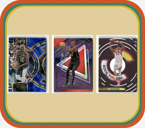 Pascal Siakam lotto 3x Select Blue Cracked Ice Recon /199 + Rock the Rim Pacers - Foto 1 di 6