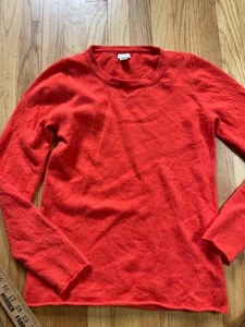 J. Crew Cashmere Sweater Crew Orange Wool Women M - Picture 1 of 5