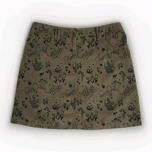 White Stuff Corduroy Skirt Size 10 Green Wildlife Lined A-Line Nature Forest - Picture 1 of 17