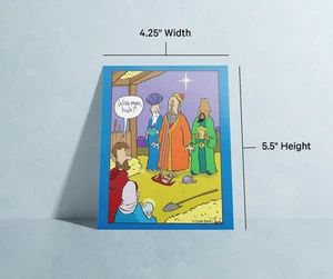 Papel - Tarjetas de Navidad divertidas - Heredar el nacimiento - Cristo religioso humorístico... - Imagen 1 de 9