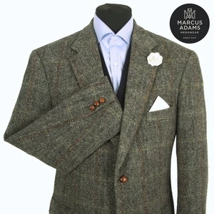 Harris Tweed Jacket Blazer 46S BARUTTI EDITION Herringbone Windowpane Check - Picture 1 of 12