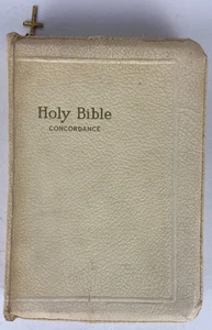 Heilige Bibel rote Buchstabenausgabe Konkordanz Reißverschluss weiß Vintage, Weltverlag - Bild 1 von 11