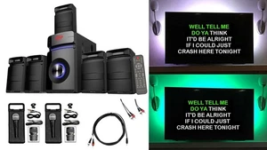 Rockville Bluetooth Home Theater Karaoke Machine System w/5.25" Subwoofer+LED'S - Picture 1 of 12