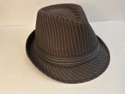 Sombrero Fedora Goorin Bros para Hombre XL 100-1365 Marrón/Borgoña Rayas ¡Con Pluma! Foto 1 de 4