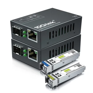 10Gtek Gigabit Optical Media Converter Small Size 1 Pair, Single Mode 1 Core LC - Picture 1 of 8