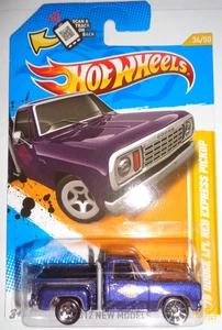 Hot Wheels 2012 34/50 '78 Dodge Li'l Red Express Pickup Purple - WHEEL ERROR - Picture 1 of 7
