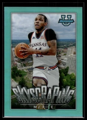 MJ Rice 2022-23 Bowman University Chrome Aqua Refractor Card /150 #S-7 - Image 1 of 2