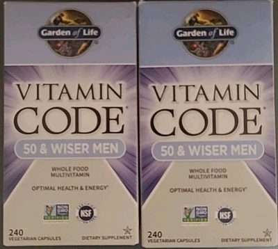 Multivitamínico 240ct PARA 2 Garden of Life Vitamin Code 50 & Wiser Men EXP05/2026 Foto 1 de 2
