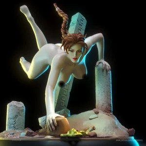Lara Croft NSFW Sculpture V2(300mm)/3D Model/Unassembled/Unpainted - Foto 1 di 13