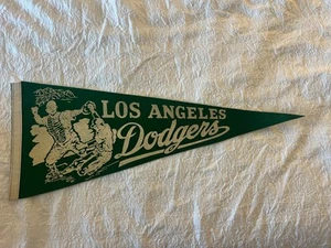 1950s Vintage LOS ANGELES DODGERS Felt Pennant 29" SUPER RARE GREEN - Picture 1 of 4