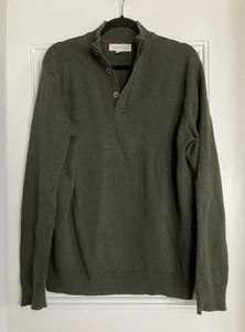 Suéter verde cazador Frederik Anderson Copenhagen tejido 1/4 cremallera/botón para hombre L - Imagen 1 de 10