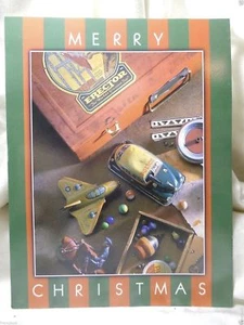 Holiday Seasonal CARD Christmas Plane Car Top Boy Man Greeting Gift Post Vintage - Picture 1 of 6