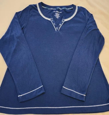 Pijama para mujer Liz Claiborne talla PEQUEÑA azul Henley Lounge L/S Foto 1 de 4