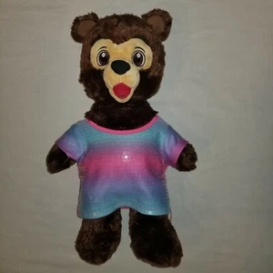 Peluche Brinley Build A Bear de felpa colorida lentejuelas marrón 16 pulgadas - Imagen 1 de 8