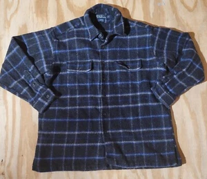 POLO RALPH LAUREN VINTAGE UOMO RUPERT 100% LANA GIACCA CAMICIA CAPPOTTO TAGLIA XL - Foto 1 di 14