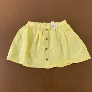 Gap Kids Girls Size Medium (8) Yellow Linen Blend Faux Button Front Skirt NWT - Picture 1 of 6