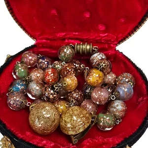 Set orecchini collana Murano veneziana torta matrimonio perle vetro multicolore anni 50 - Foto 1 di 18