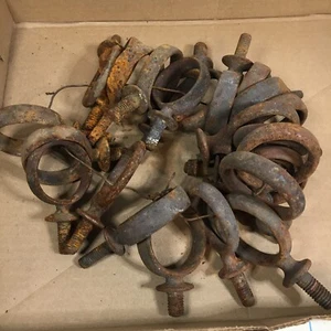 X25 Vintage Metal Rings With Threaded End Fence Topper? Steam Punk Decor? - Picture 1 of 10