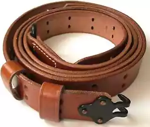 Leather Sling WWII M1 Garand Leather Rifle Sling (Leather & Steel Hardware) NEW - Picture 1 of 2
