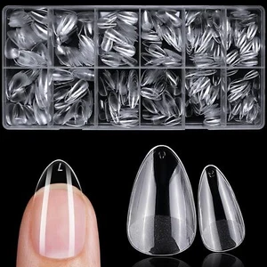 600 Pcs Short Almond Nail Tips Soft Gel Tips for Press On Nails Full Cover - Picture 1 of 6