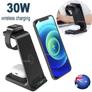 30W Fast Wireless Charger Stand Dock Pad For iPhone 15 13 Pro 14 12 Samsung S24+ - Picture 1 of 23