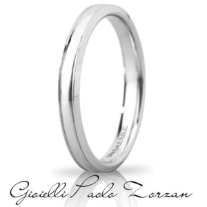 FEDE Matrimoniale ANELLO Nuziale UNOAERRE Orion Slim Oro Bianco 18 kt - Imagen 1 de 2