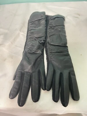 Luvas de couro Wilson pretas comprimento longo com algodão tamanho P/M - Imagem 1 de 3