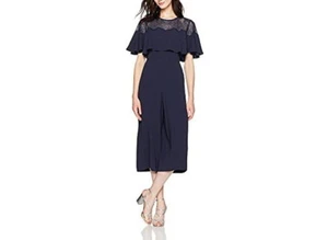 NEW BCBG MAXAZRIA DARK MIDNIGHT SOFIE CAPE JUMPSUIT LMQ9D899/L561A SIZE M - Picture 1 of 4