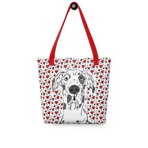 Bolso de Mano Arlequín Gran Danés Corazón Día de San Valentín Aniversario Perro Regalo Bolso de Compras - Imagen 1 de 18