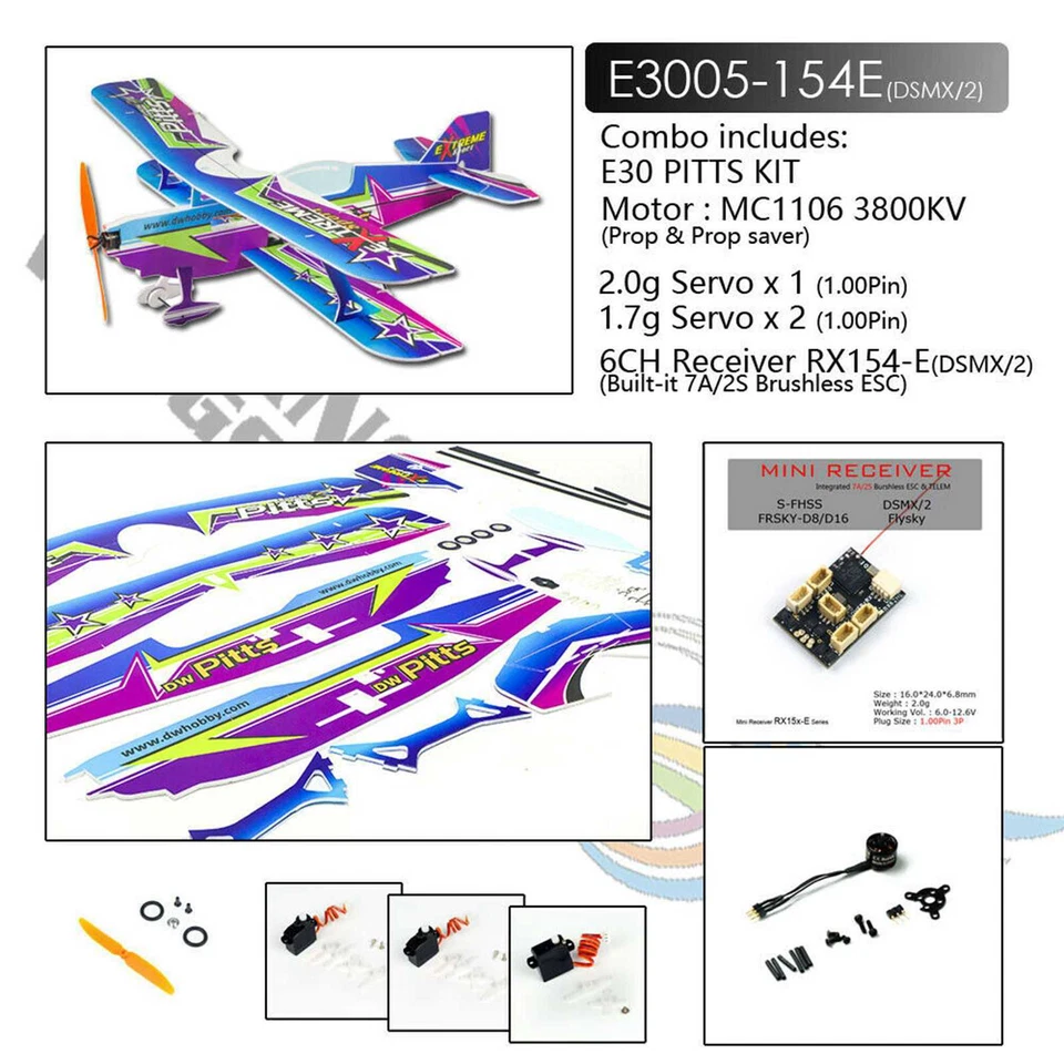 Micro Outdoor Foam Sport 3D Biplane 450mm Wingspan Lightest RC Plane Model Hobby - Image 1 of 4