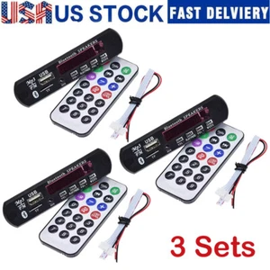 3 Inalámbricos Bluetooth 12V MP3 WMA Placa Decodificadora Módulo de Audio USB TF Radio para Coche - Imagen 1 de 6