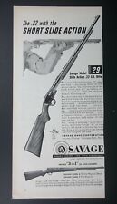 1951 Savage Model 29 Slide Action .22 Cal Rifle Vintage Magazine Print Ad Poster
