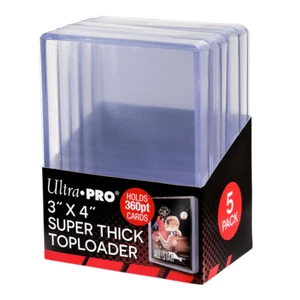 Ultra PRO 5 Ct 3"x4" Super Thick 360PT Toploaders Trading Sports Cards 360 RIgid - Picture 1 of 2